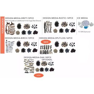 Logs and pebbles for electric fires