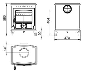 Henley Stoves Aran 5kW Dimensions