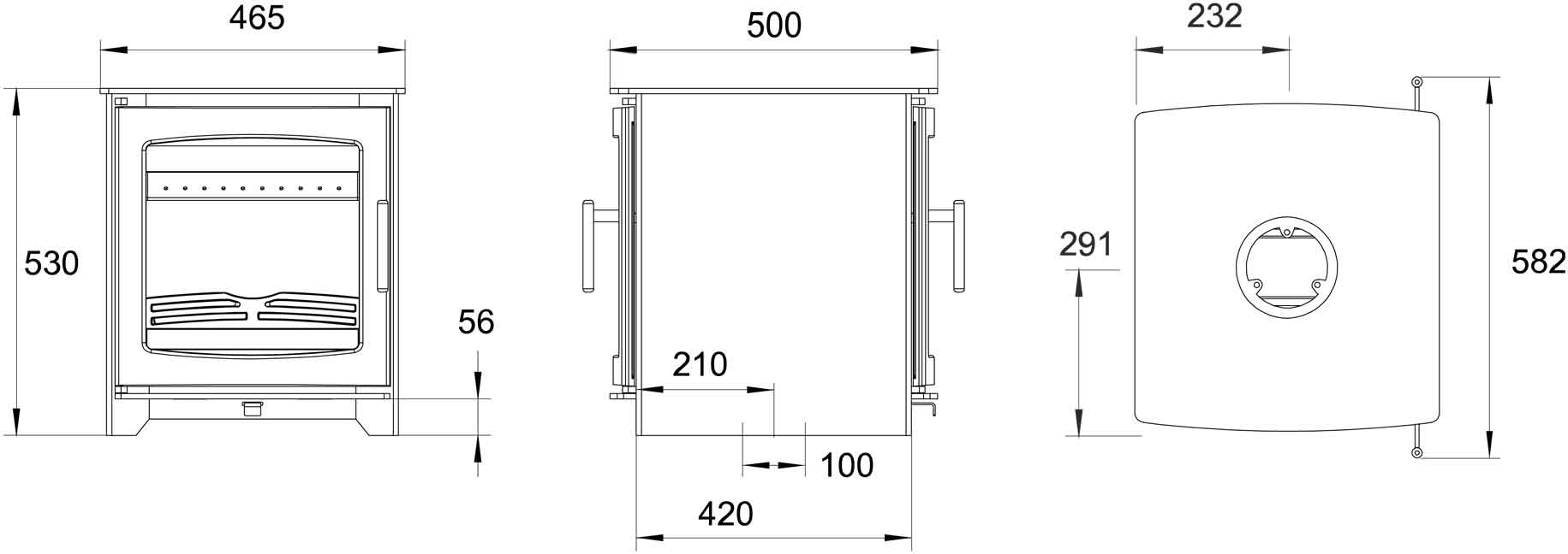 Hazelwood double sided free standing stove