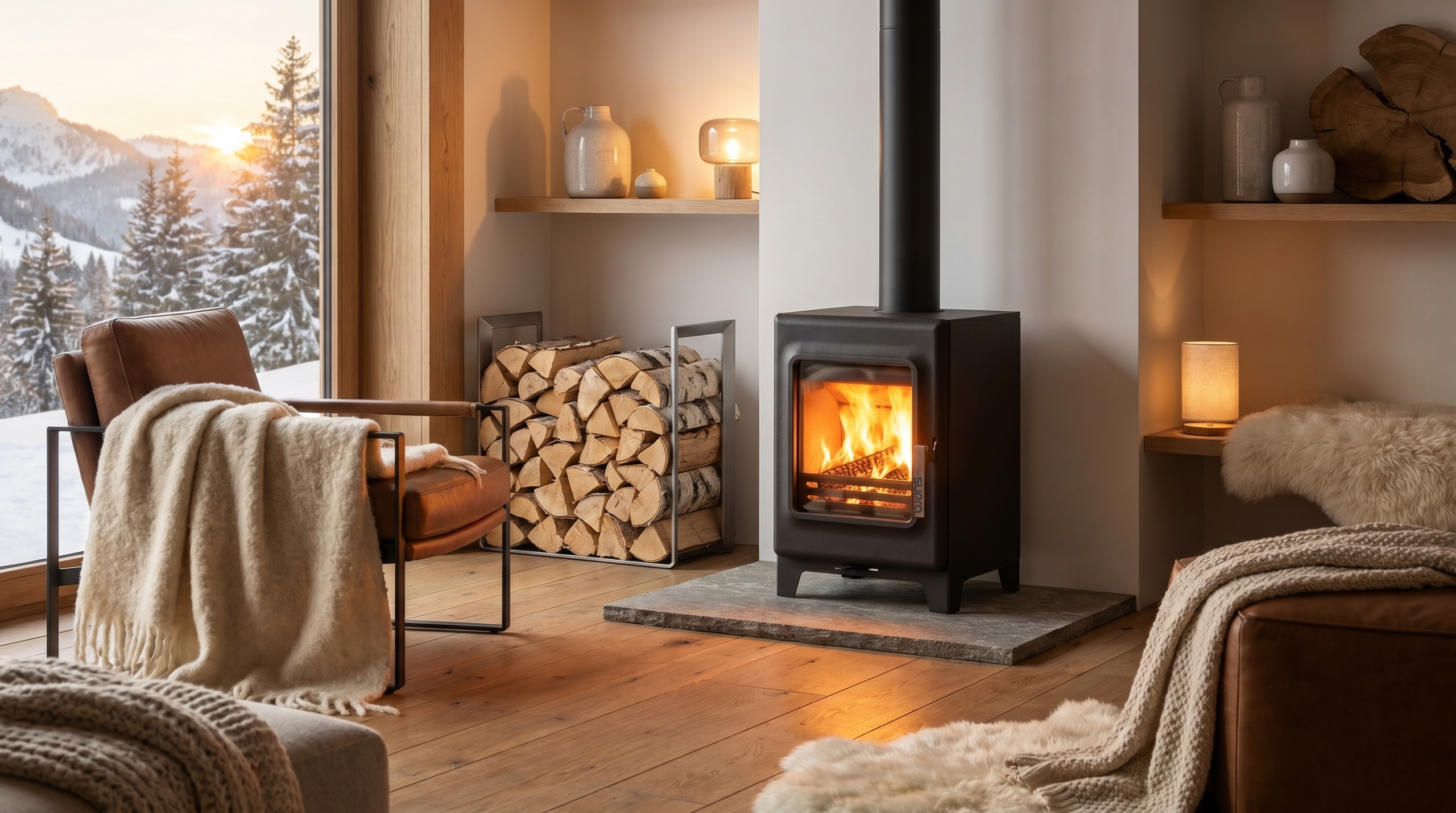 The THEODORE is a low-output wood-burning stove, crafted from both steel and cast iron.