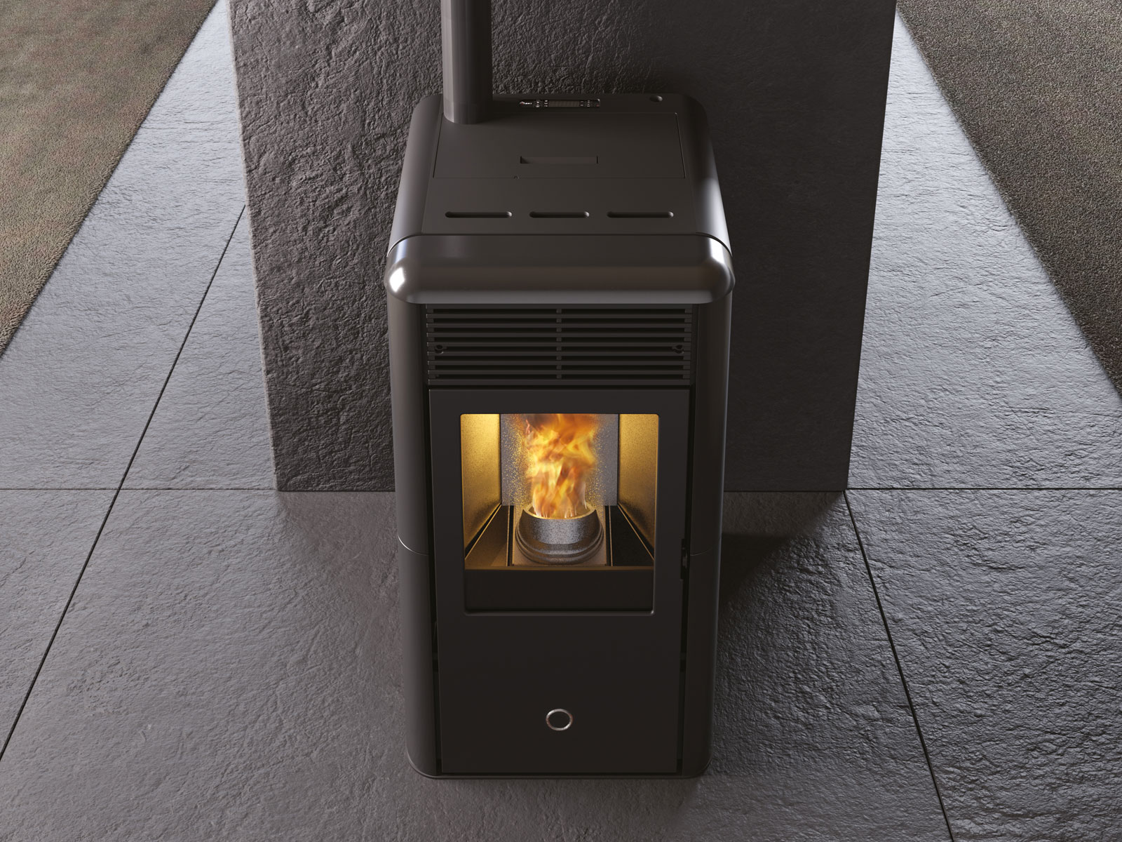 Hydraulic pellet boiler with hot water system